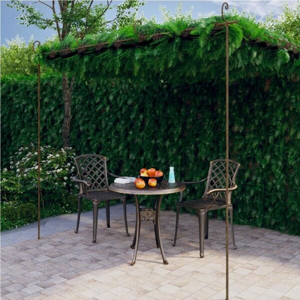 Garden Pergola Antique Brown 4x3x2.5 m Iron vidaXL