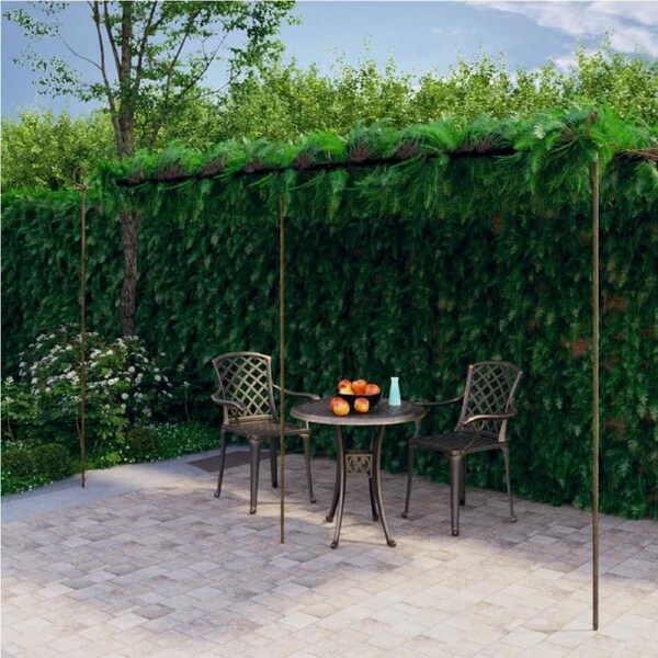 Garden Pergola Antique Brown 6x3x2.5 m Iron vidaXL