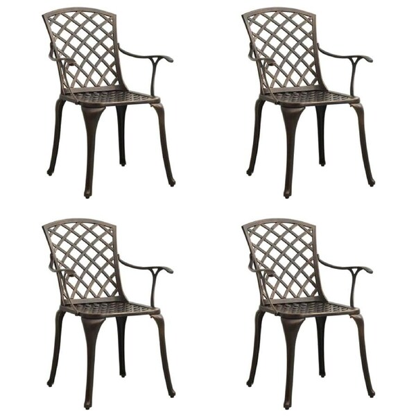Garden Chairs 4 pcs Cast Aluminium Bronze vidaXL