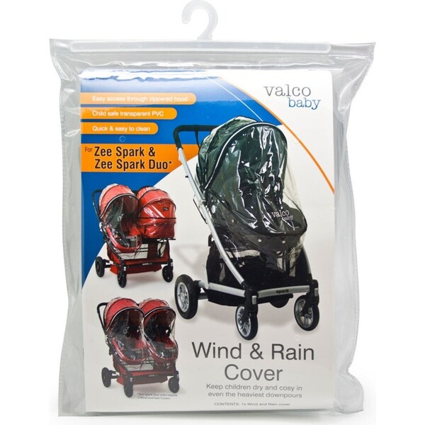 Valco Baby Wind/Rain PVC Cover Protect Shield for Spark/Duo Pram/Stroller Clear