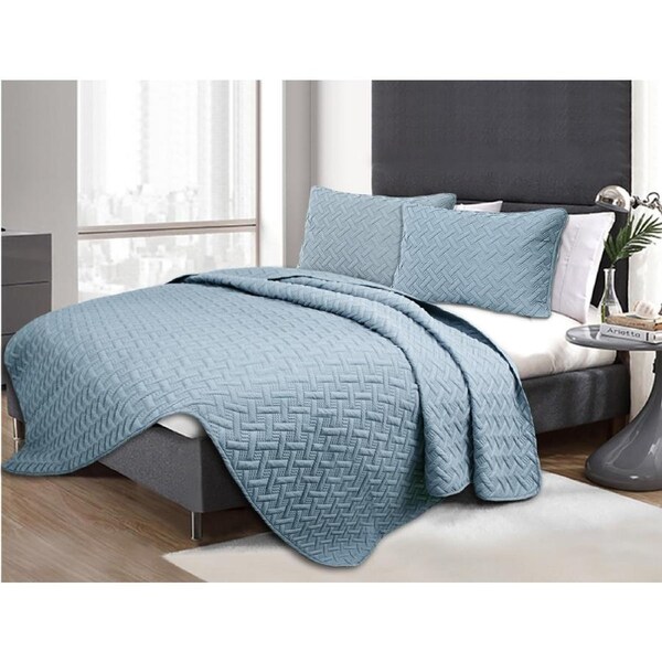 3 Piece Ramesses Bamboo Style Grand Hotel Collection Embossed Comforter Set Queen / Dusty Pink