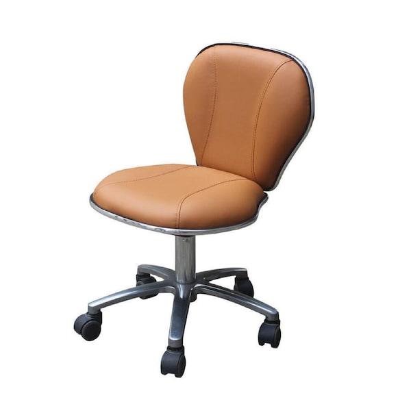 Salon Nail Chair Stool Round SC-1019 Hydraulic Leather PU Cappuccino