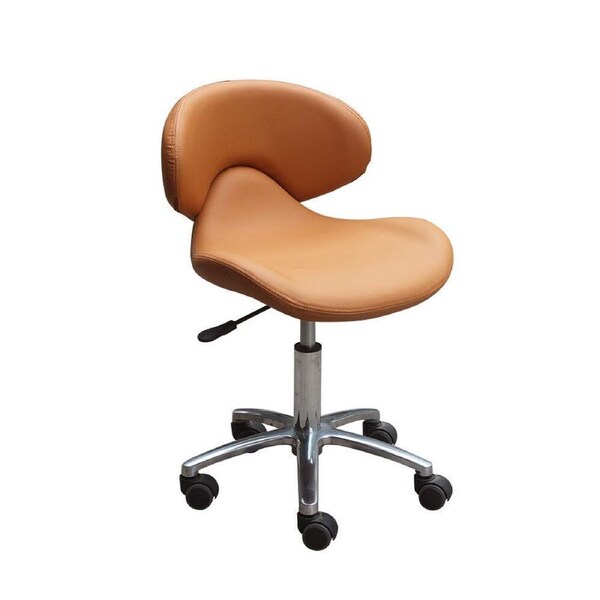 Salon Chair Stool Round SC-1001 Hydraulic Hairdressing Leather PU Cappuccino