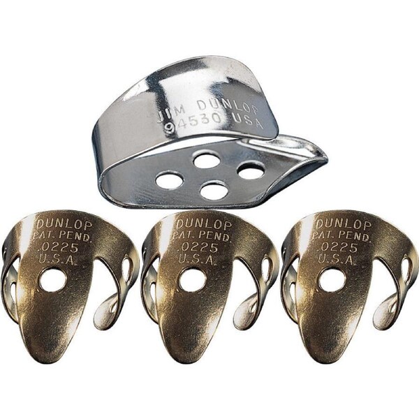 Jim Dunlop 1 x Nickel Silver Thumb Pick & 3 x Brass .0225 IN Finger Picks, Banjo