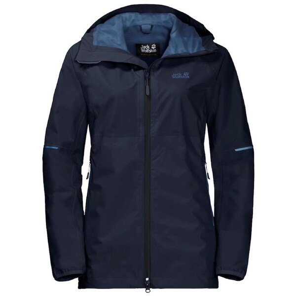 Jack Wolfskin Womens Sierra Pass Ecosphere Jacket Waterproof Windproof Lightweight Midnight Blue / XS