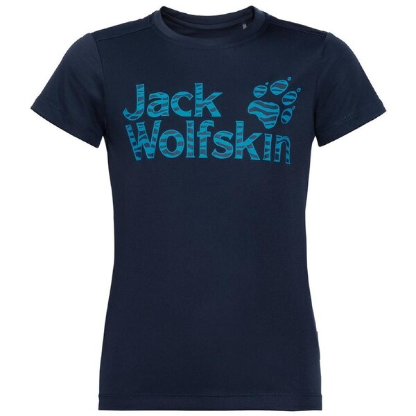 Jack Wolfskin Kids Jungle T Shirt Tee Top Sun UV Shield Shirt Childrens UPF 50+ Night Blue / 128