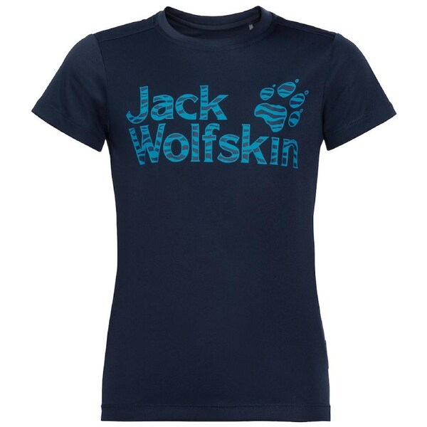Jack Wolfskin Kids Jungle T Shirt Tee Top Sun UV Shield Shirt Childrens UPF 50+ Night Blue / 140