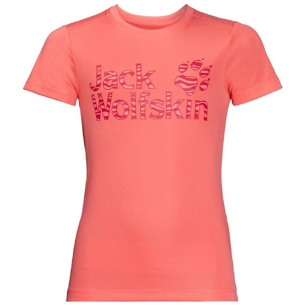 Jack Wolfskin Kids Jungle T Shirt Tee Top Sun UV Shield Shirt Childrens UPF 50+ Flamingo / 116