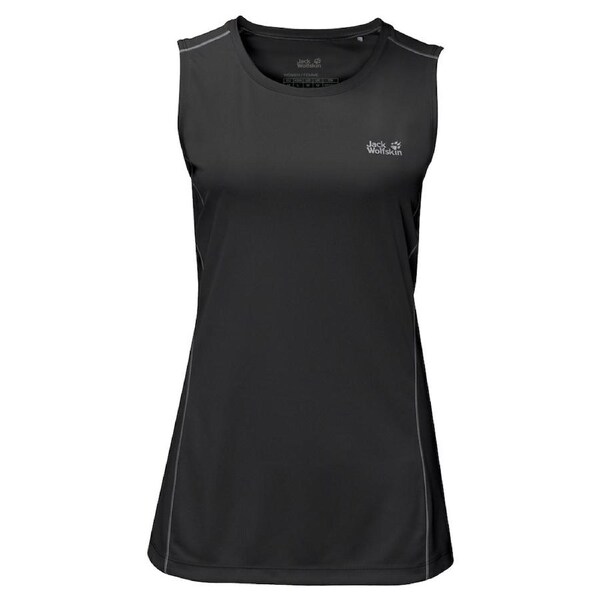 Jack Wolfskin Womens Singlet Top Sleeveless Active Sports Gym Running Black / XS