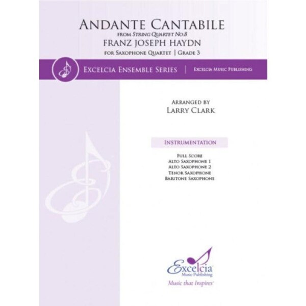 Andante Cantabile for Saxophone Quartet - Grade 3 Sheet Music