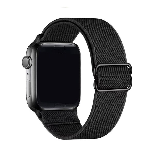 ZUSLAB Nylon Elastic Strap for Apple Watch iWatch Band Series 6 5 4 3 2 1 42mm 44mm - Black