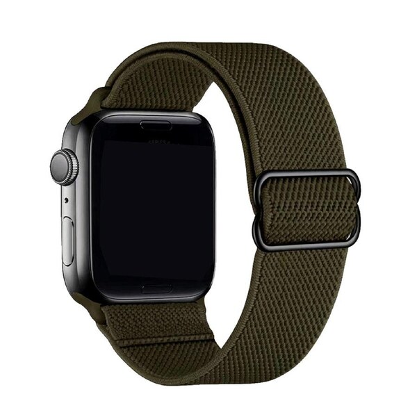 ZUSLAB Nylon Elastic Strap for Apple Watch iWatch Band Series 6 5 4 3 2 1 42mm 44mm - Green