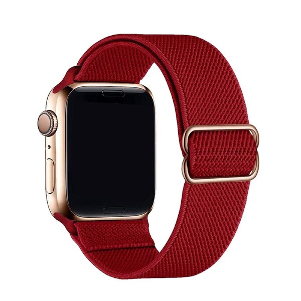ZUSLAB Nylon Elastic Strap for Apple Watch iWatch Band Series 6 5 4 3 2 1 42mm 44mm - Red