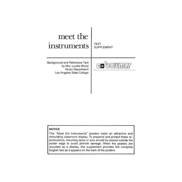Meet The Instruments 25 Posters Teacher Guide