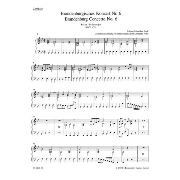Brandenburg Concerto No. 6 In B Flat-Major BWV 1051