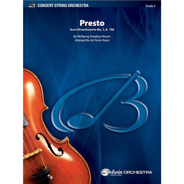 Presto From Divertimento No 1 K 136 String Orchestra Gr 3