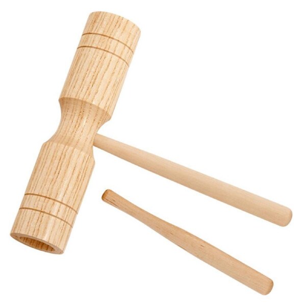 MANO PERCUSSION Double Wooden Tone Block Kids, School, Beater Included