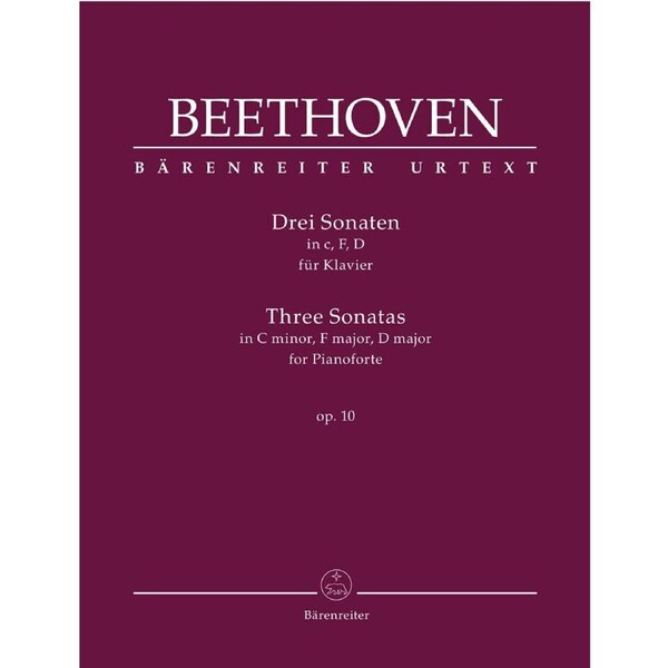 Three Sonatas For Pianoforte In C Minor, F Major, D Major Op. 10