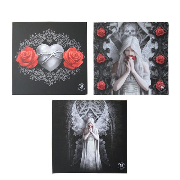 Set of 3 Only Love Remains Wall Canvas by Anne Stokes