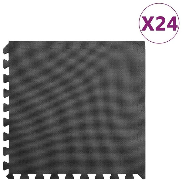 Floor Mats 24 pcs 8.64 m? EVA Foam Black vidaXL