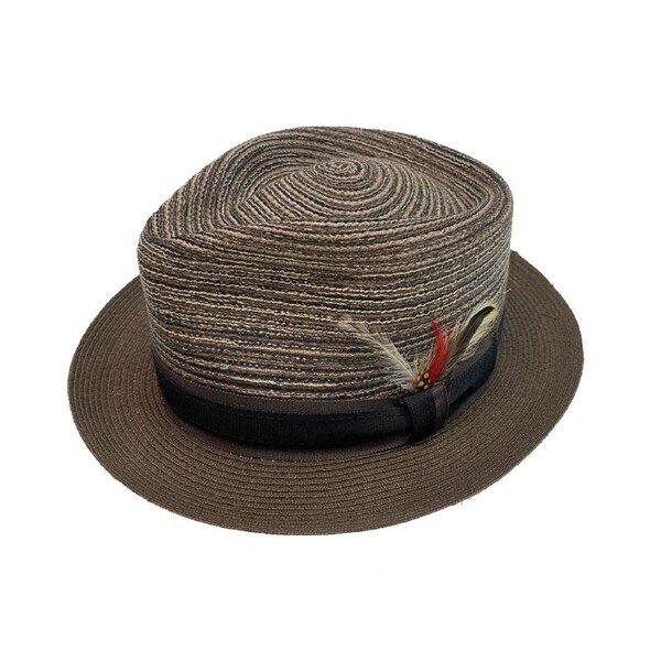 100% Paper Straw Mens Hat MADE IN USA Trilby Pork Pie Luxury Du-Pont Teflon Large (7 1/4 - 7 3/8)
