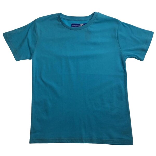 KIDS PLAIN T SHIRT Childrens Child 100% COTTON Boys Girls Basic Blank Tee Top Bright Mint / 14