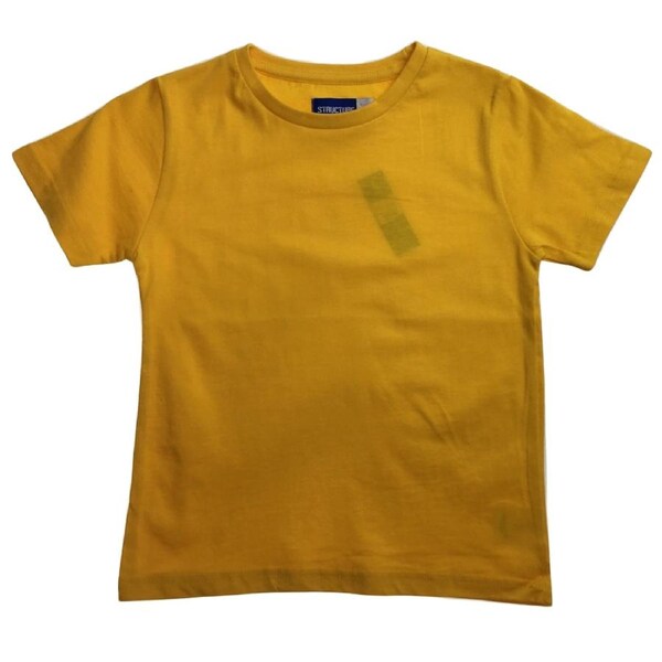 KIDS PLAIN T SHIRT Childrens Child 100% COTTON Boys Girls Basic Blank Tee Top Gold / 4