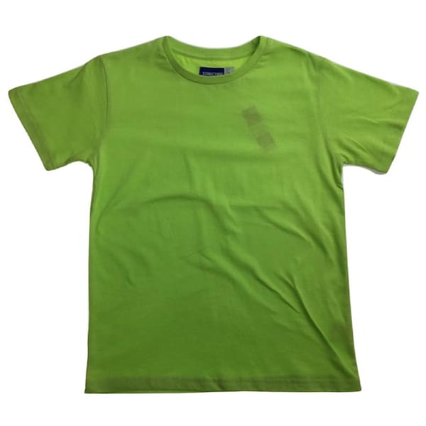 KIDS PLAIN T SHIRT Childrens Child 100% COTTON Boys Girls Basic Blank Tee Top Lime / 14