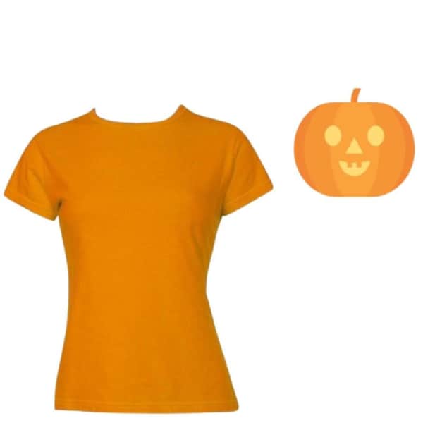 Womens HALLOWEEN T Shirt 100% COTTON Blank Tee Costume Ladies Party - Pumpkin Colour Pumpkin / 18