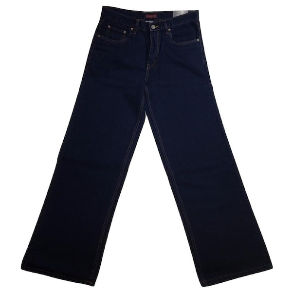 COMMANCHE Classic Easy Fit Jeans Denim Original Straight Leg Pants Trousers Dark Blue / 31" Waist