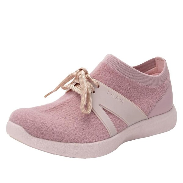 Traq By Alegria Womens Qool Comfort Smart Walking Shoe Sneaker - Fuzz Blush EUR 40