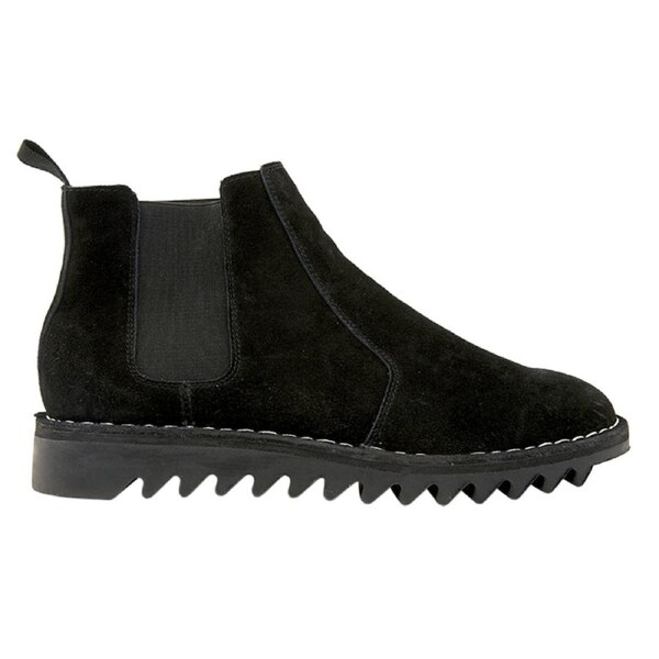 Ripple Sole Mens Ducatti Chelsea Suede Desert Boots Shoes Slip On - Black US 9 (EU 42)