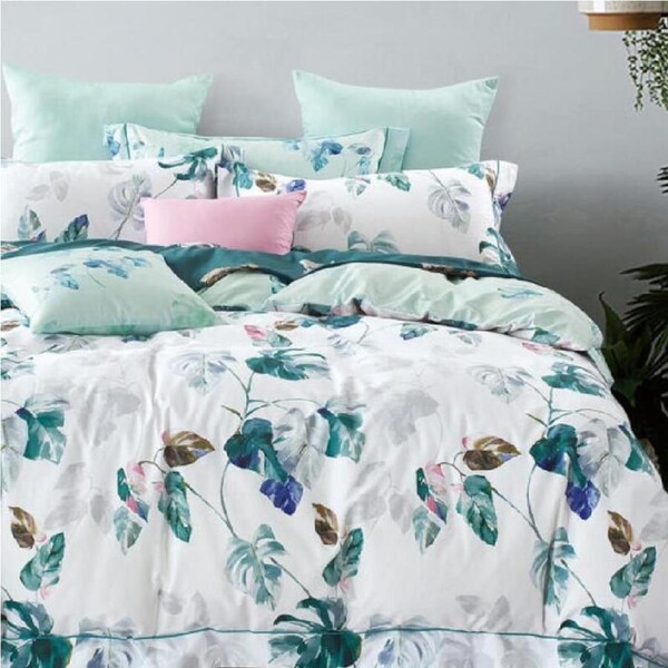 Plantain Design Cotton Quilt Cover Set Single