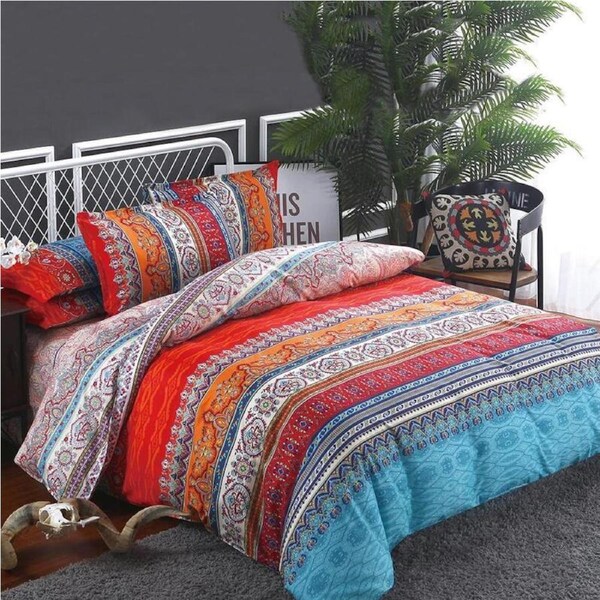 Mandala Stripe Quilt/Doona Cover Set King