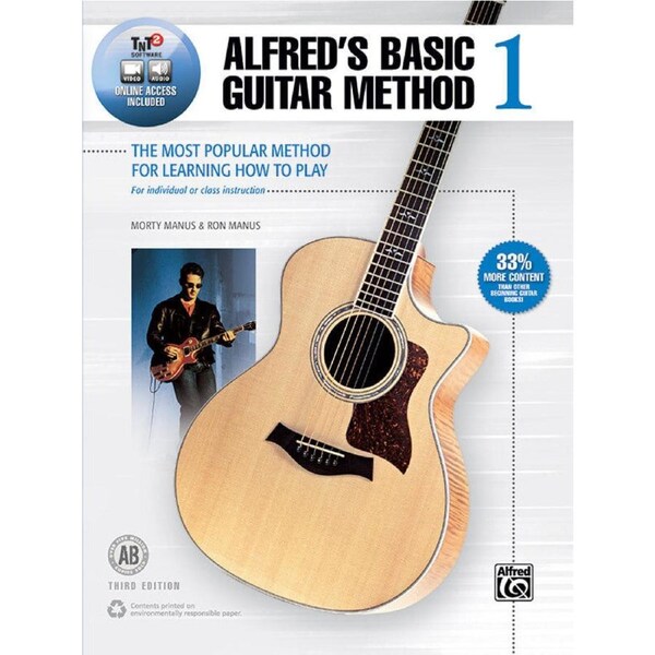 Alfred's Basic Guitar Method 1 Book, OA, DVD with Online Media and Audio Tracks