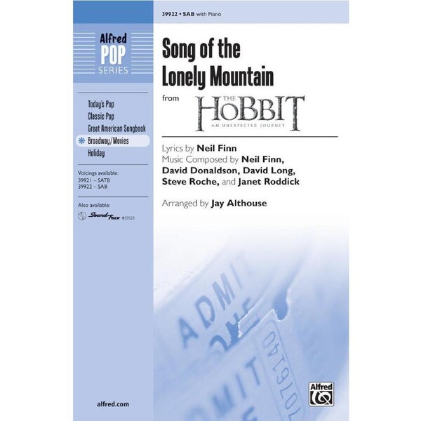 Song of the Lonely Mountain Choral Sheet Music