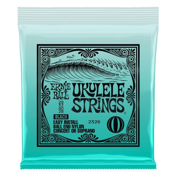 Ernie Ball 2326 Ukulele Ukulele Strings Concert/Soprano Black Nylon w/ Ball Ends