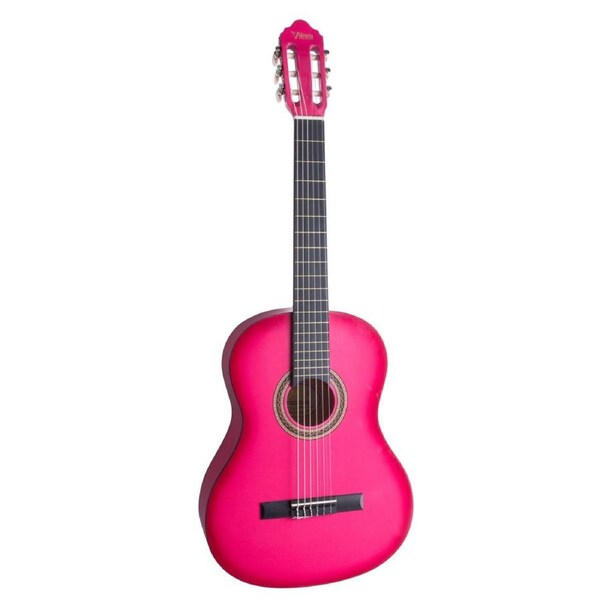 Valencia 3/4 Size Nylon String Student Guitar Pink