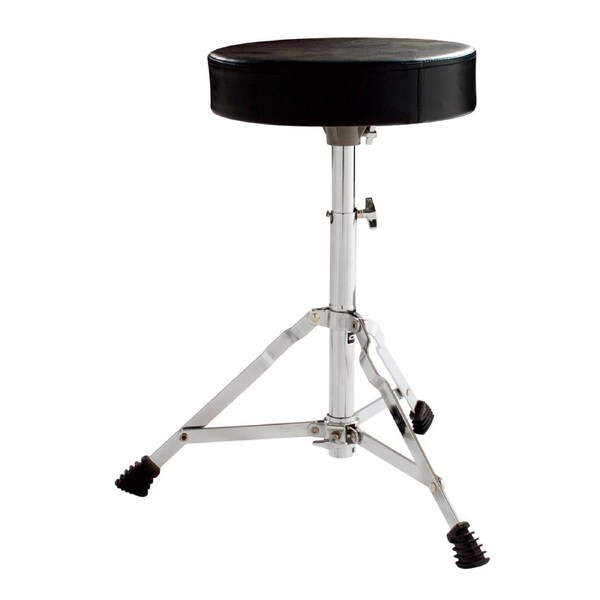 DXP Heavy Duty Drum Stool Chrome, Single Braced, 5 Position Adjustable