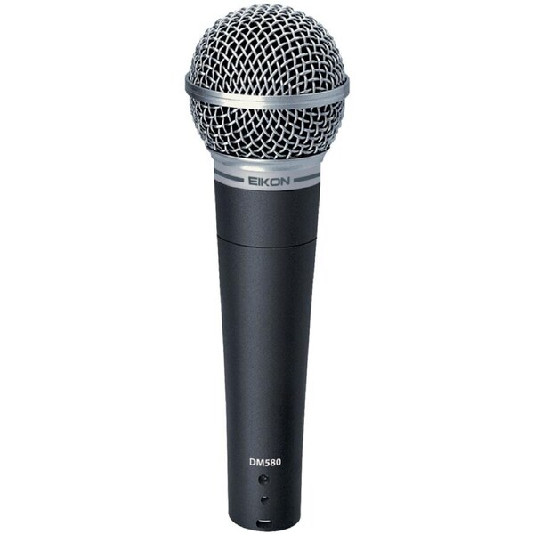 Eikon DM580 Vocal Dynamic Microphone with Clip, Cardioid Polar Pattern, Frequency Response 50-16000 Hz, 137 dB Max SPL, Includes Mic Clip