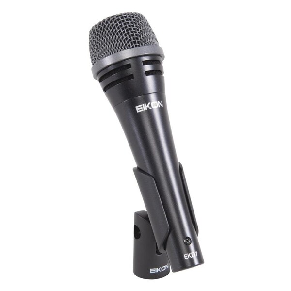 Eikon EKD7 Handheld Vocal Microphone with Padded Bag and Clip, Cardioid, Dynamic, 80-12,000 Hz, 600 O, 3 Pin XLR Male Connector