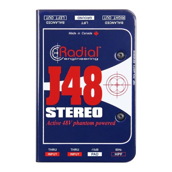 Radial J48-STEREO - J48 Stereo Phantom Powered Active DI