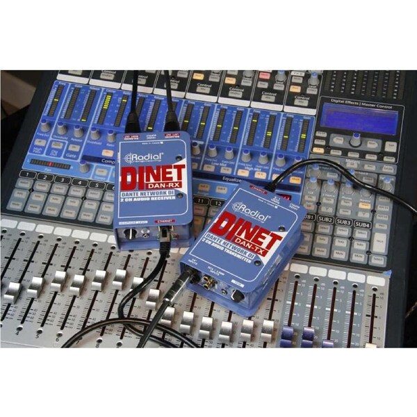 Dante network transmitter, stereo DI inputs and digital out