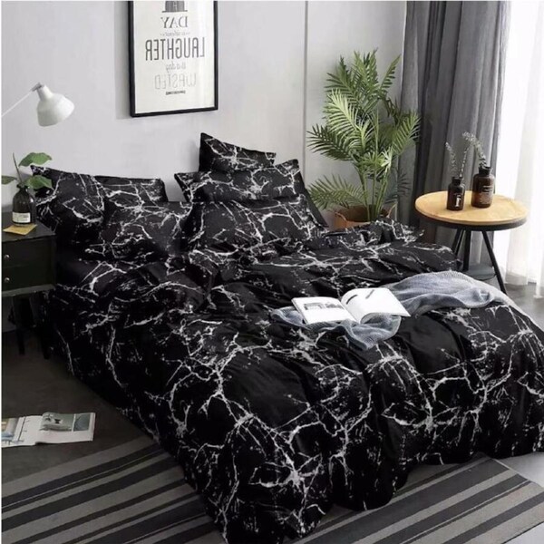 Dark Marble Quilt/Doona Cover Set Single