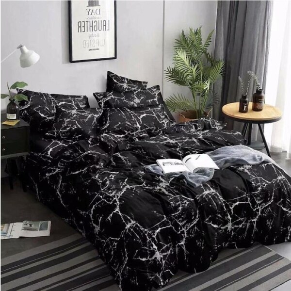 Dark Marble Quilt/Doona Cover Set King