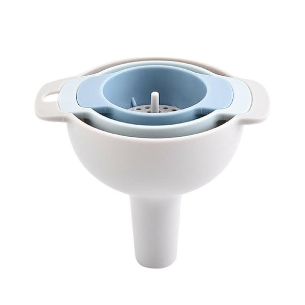 AM Plastic Funnel Set Of 4 with Removable Strainer