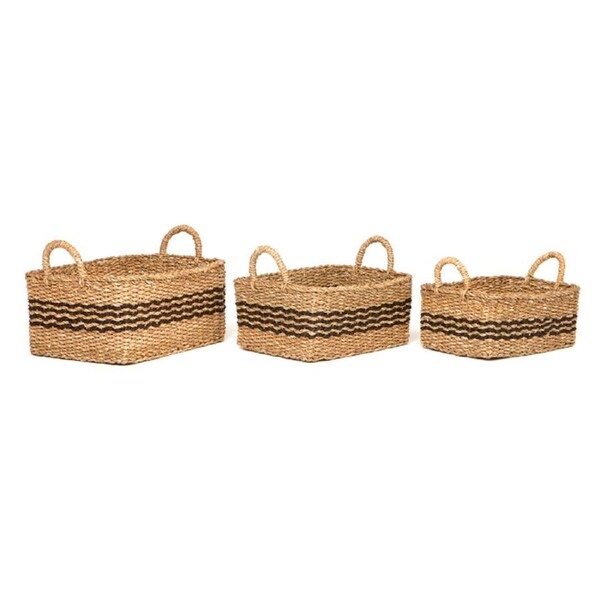 Palash (Set Of 3) Handmade Seagrass Basket