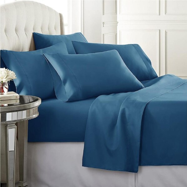 Ramesses Elite Spring Fresh Egyptian Cotton Sateen Sheet Set 1500TC Queen / Royal Blue