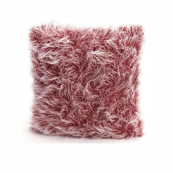 Virginia Mohair Cushion Red & White by IDC Homewares