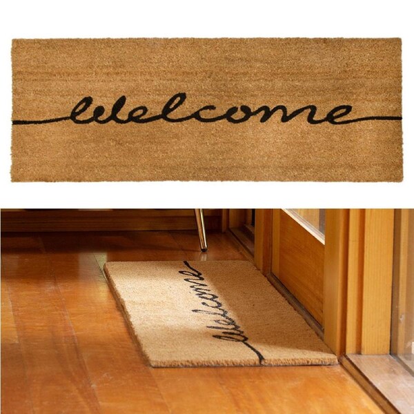 Welcome PVC Backed Coir Printed Mat Ranchslider